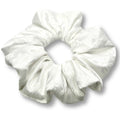 White Leaf Satin Scrunchie