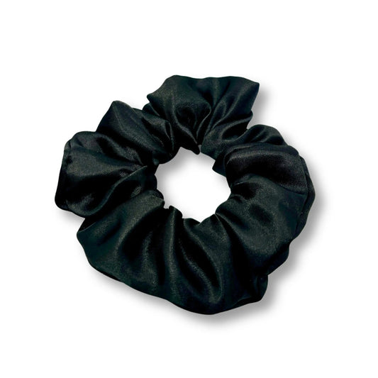 Mini Black Silk Scrunchie