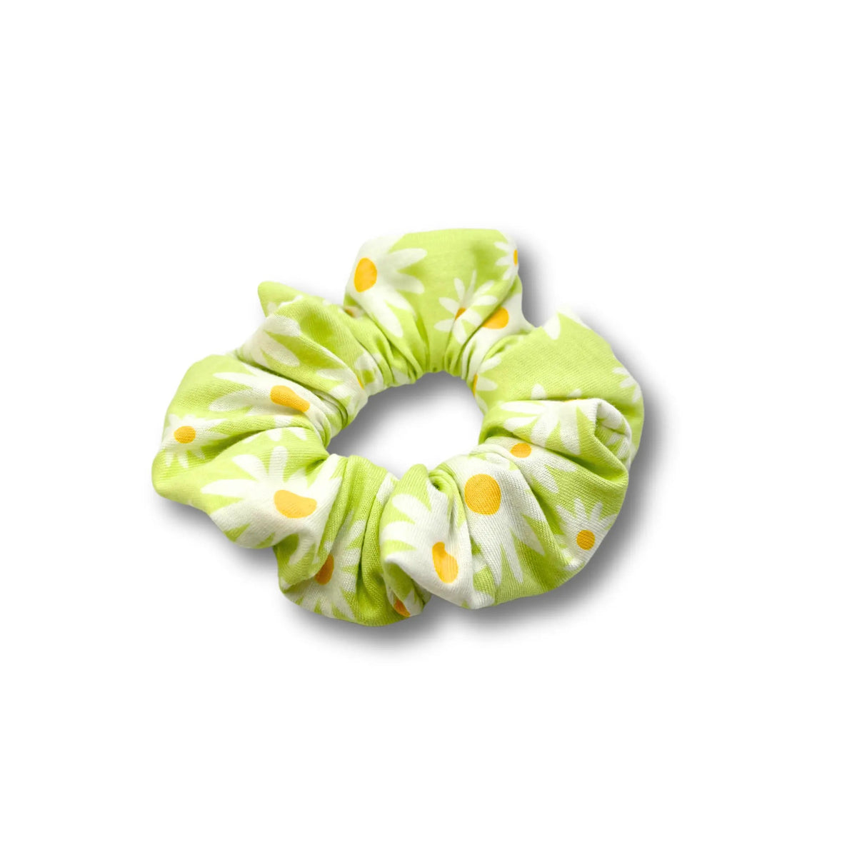Mini Green Daisy Summer Scrunchie