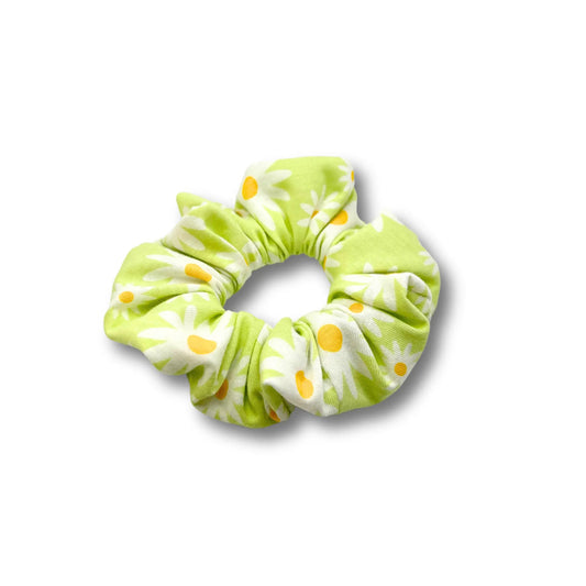 Mini Green Daisy Summer Scrunchie