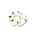 Mini White Heart Ribbed Scrunchie