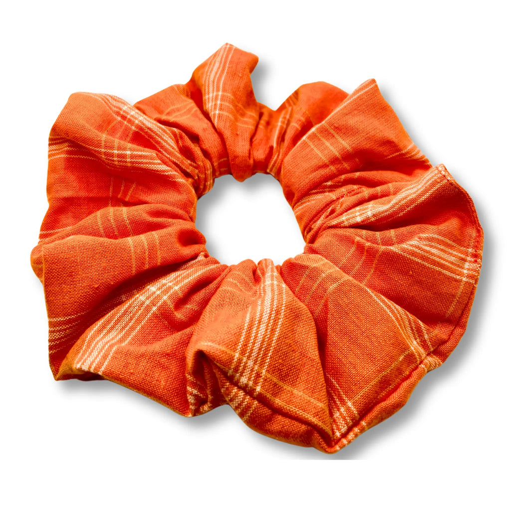 Orange Fall Plaid Scrunchie