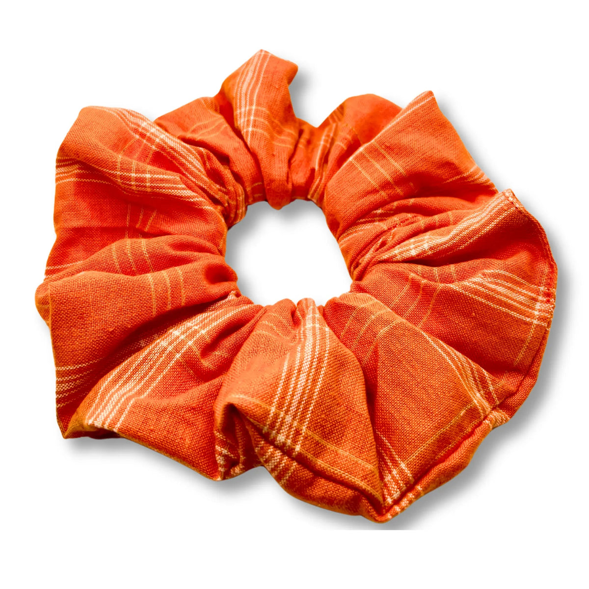 Orange Fall Plaid Scrunchie