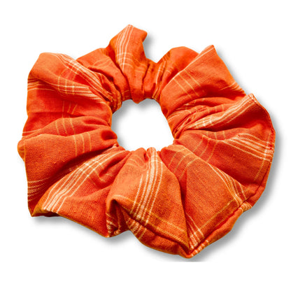 Orange Fall Plaid Scrunchie