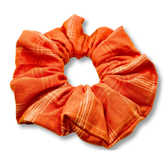 Orange Fall Plaid Scrunchie