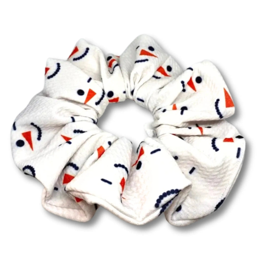White Snowman Christmas Bullet Scrunchie