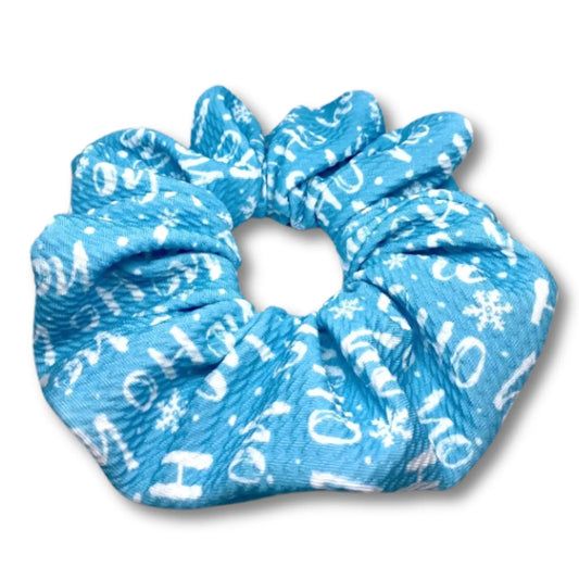 Hohoho Blue Christmas Bullet Scrunchie