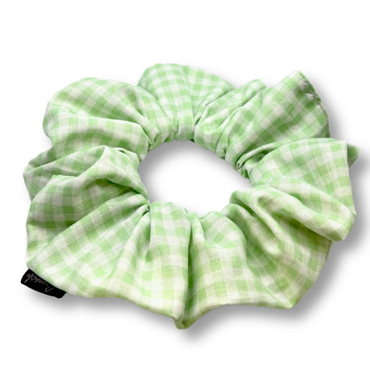 Mint Green Gingham Spring Scrunchie