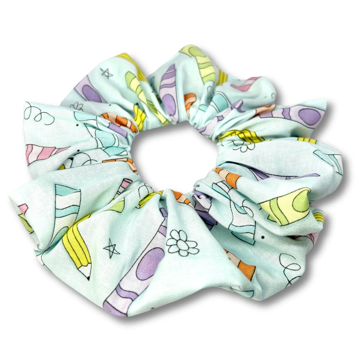 Pastel Crayons School Scrunchie