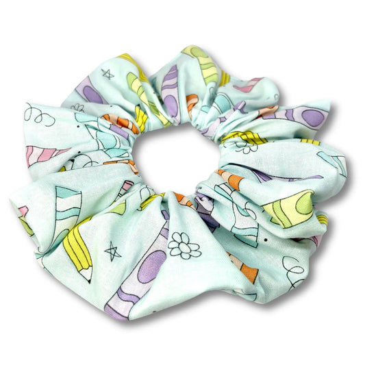 Pastel Crayons School Scrunchie