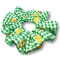 Green Plaid Mushroom Scrunchie