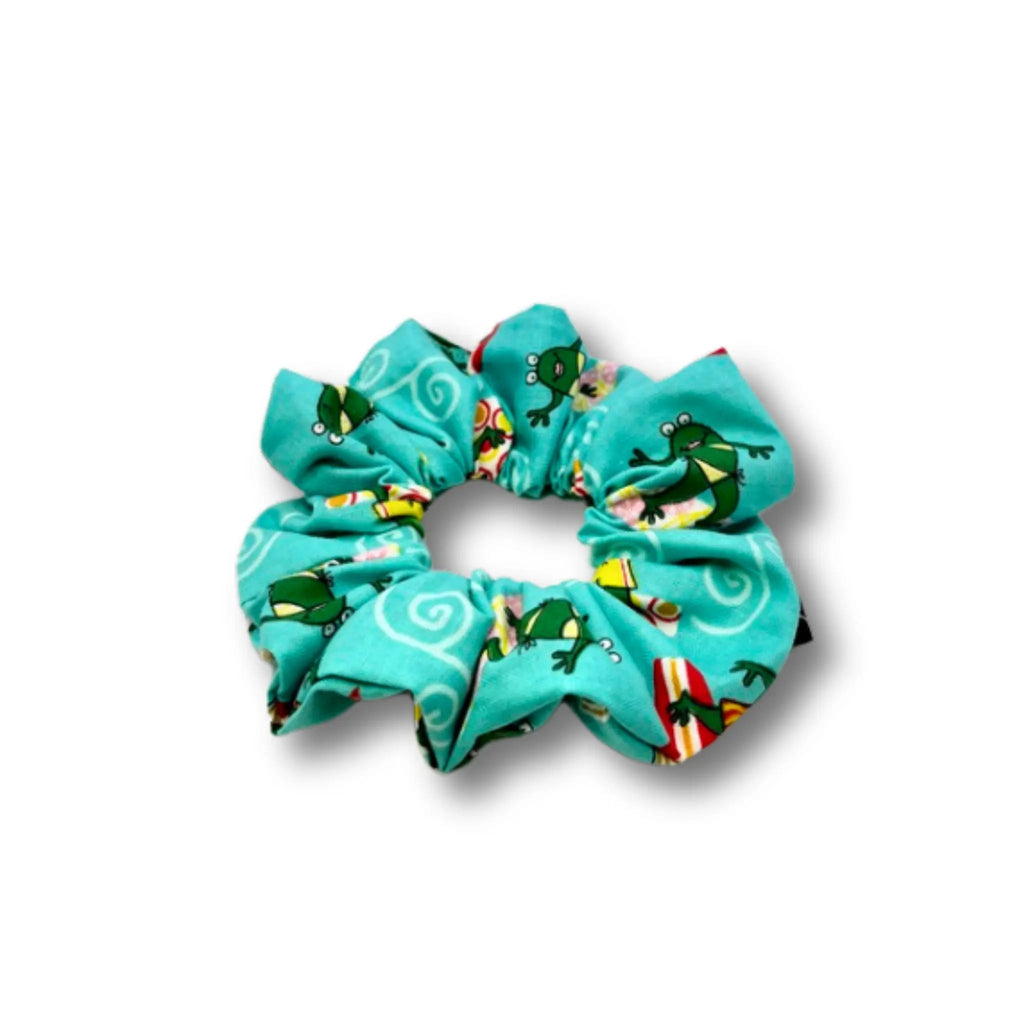 Mini Surfing Frog Summer Scrunchie