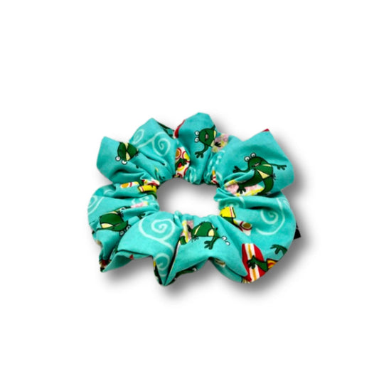 Mini Surfing Frog Summer Scrunchie