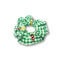 Mini Green Plaid Mushroom Scrunchie