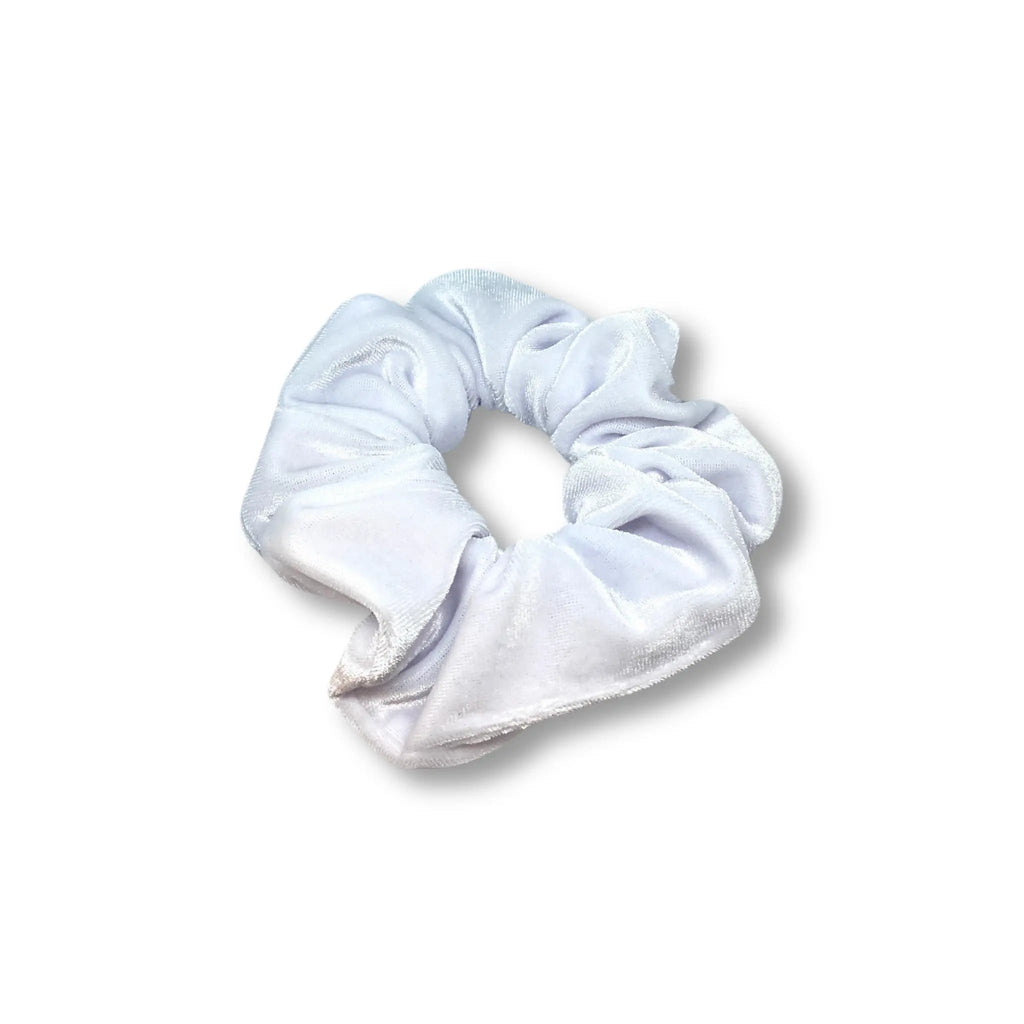 Mini White Velvet Scrunchie