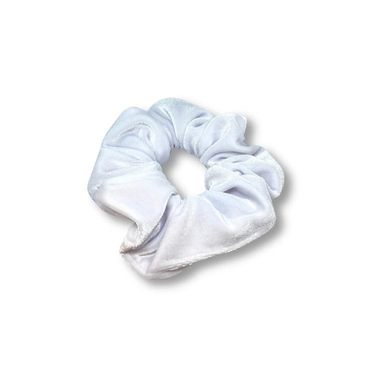 Mini White Velvet Scrunchie