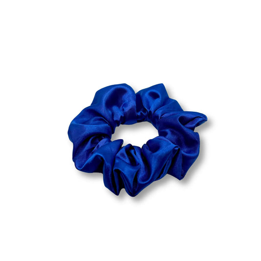Mini Royal Blue Silk Scrunchie