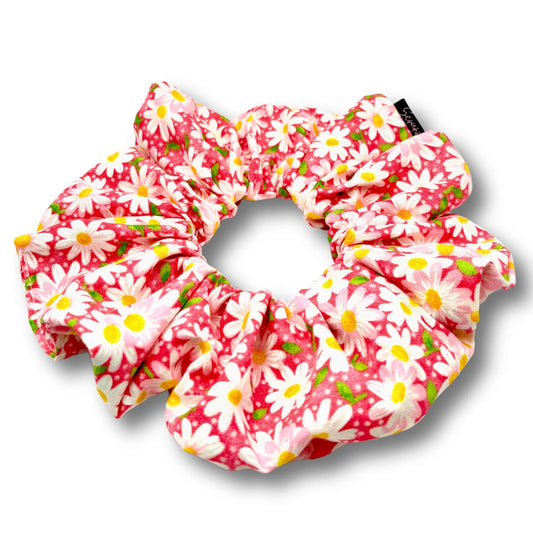 Pink Daisy Summer Scrunchie