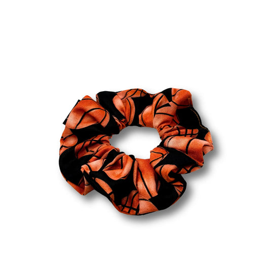 Mini Black Basketball Scrunchie