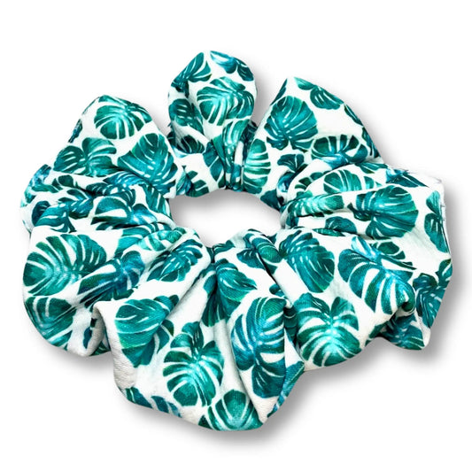 Monstera Leaf Bullet Scrunchie