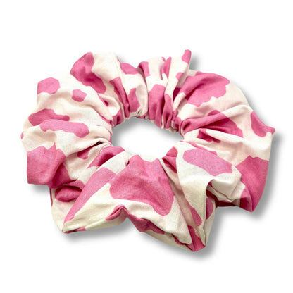 Pink Cow Print Scrunchie