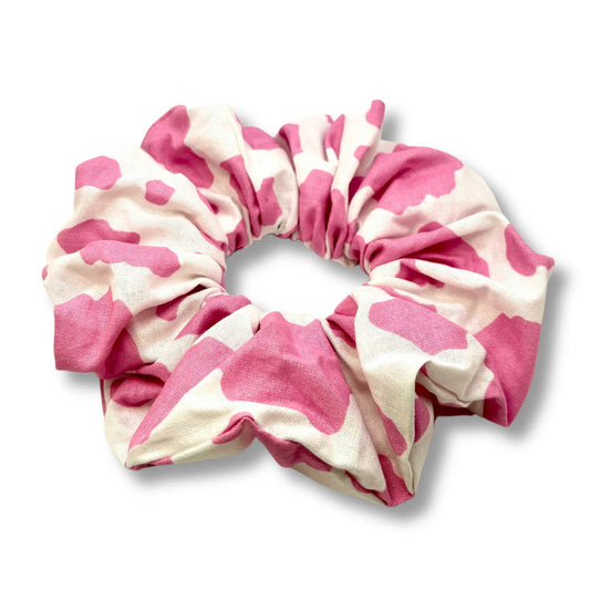 Pink Cow Print Scrunchie