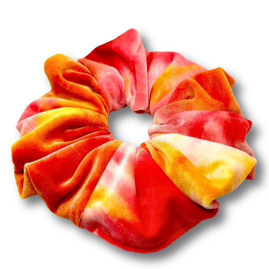 Sunset Tie Dye Velvet Summer Scrunchie