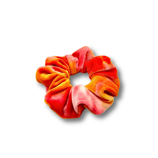 Mini Sunset Tie Dye Velvet Summer Scrunchie