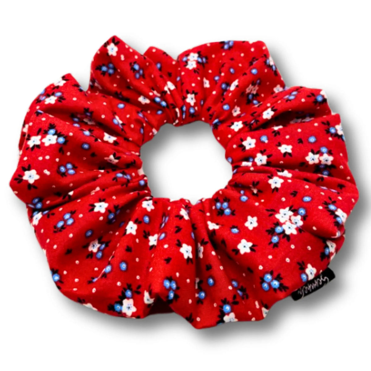 Red Floral Patriotic Scrunchie