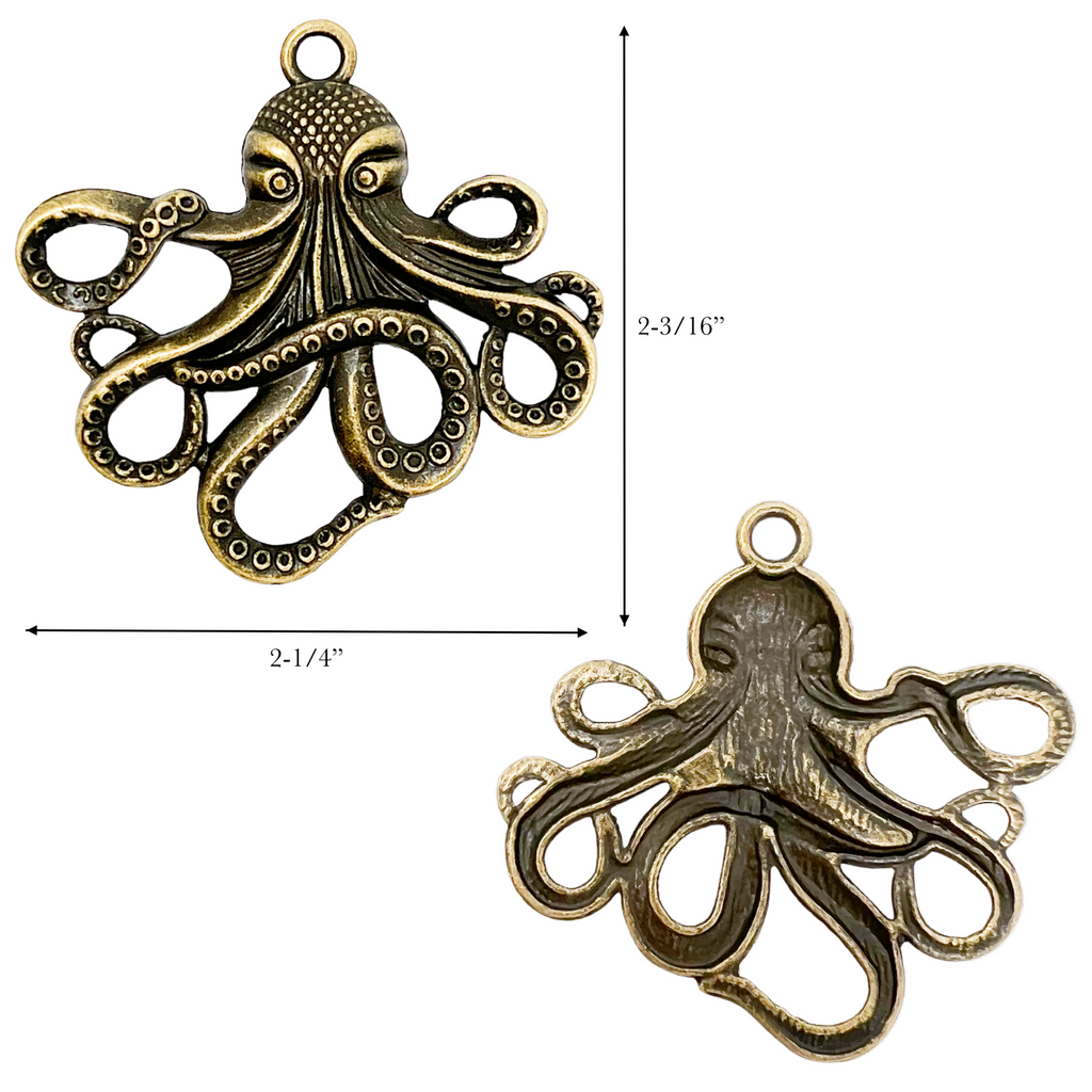 Steampunk Octopus Charms 6 pcs Jewelry Making Supplies
