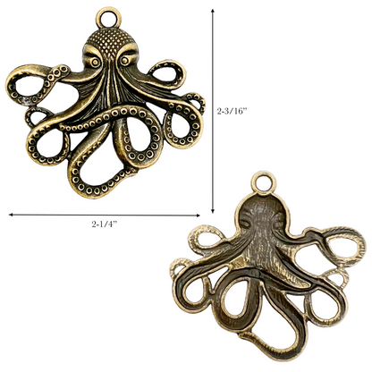 Steampunk Octopus Charms 6 pcs Jewelry Making Supplies