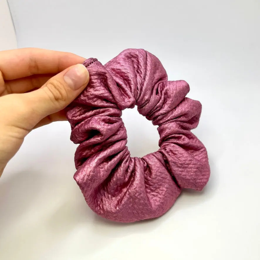 Mini Metallic Pink Bullet Scrunchie