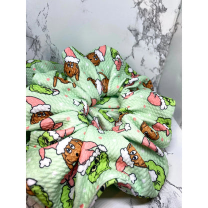 Green Grinch and Max Christmas Bullet Scrunchie
