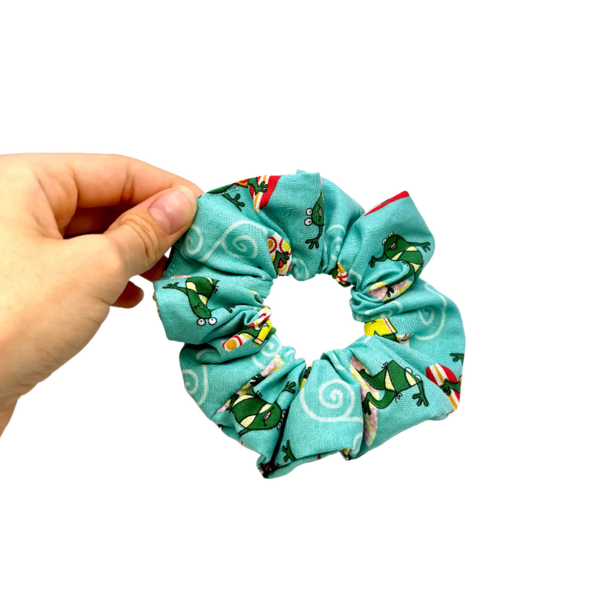 Mini Surfing Frog Summer Scrunchie