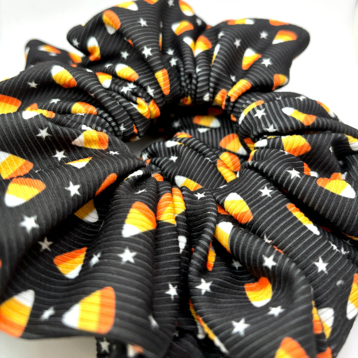 Candy Corn Ribbed Scrunchie