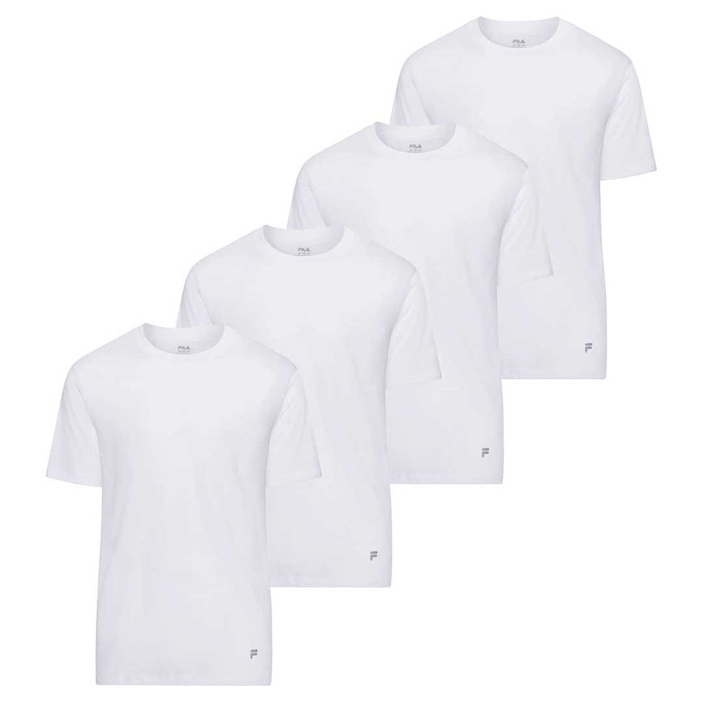 FILA Men’s Solid Crew Neck Cotton T-Shirts | 4 Pack
