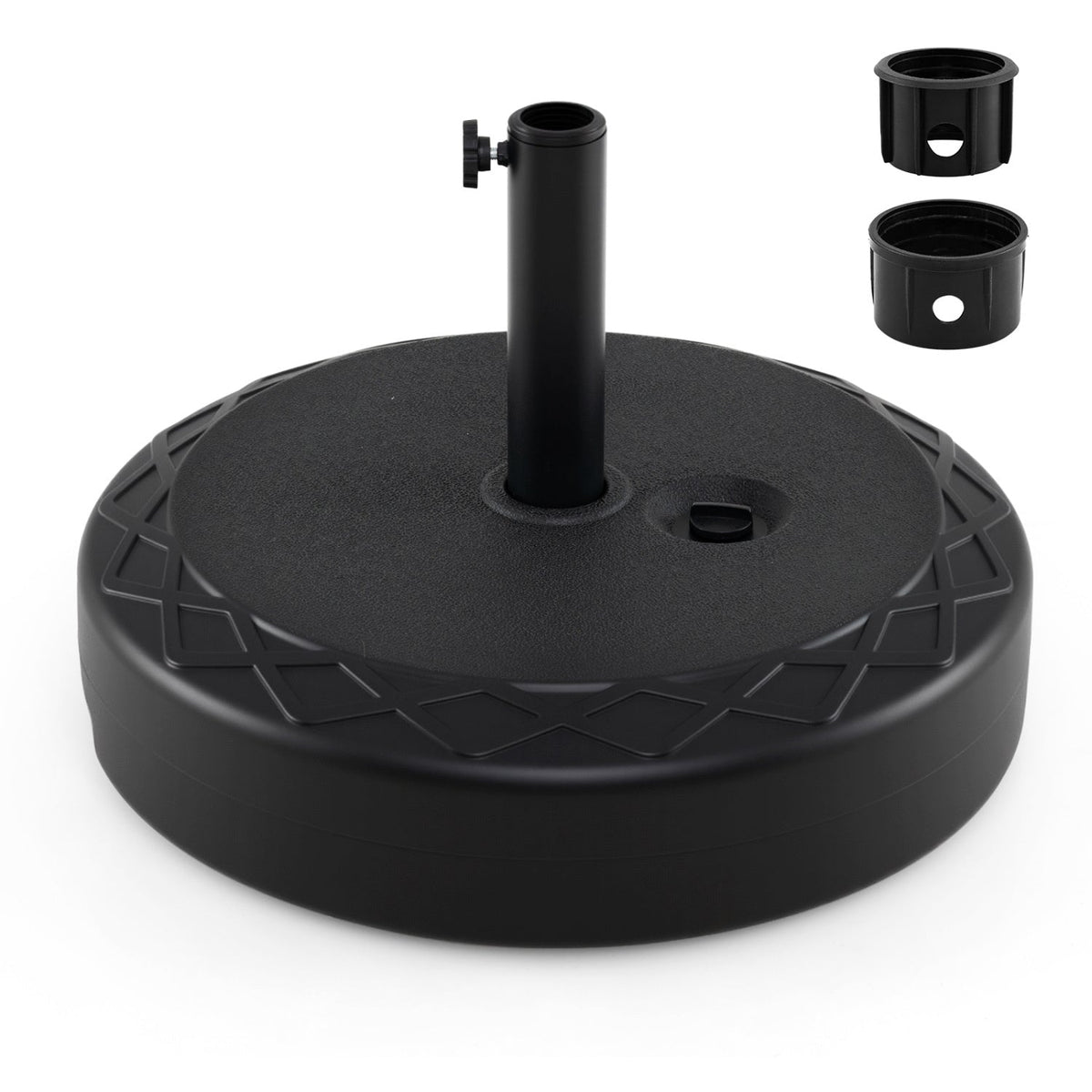Fillable Umbrella Base 90 LBS Heavy Duty Sand Filled Round Market Umbrella Stand-Black