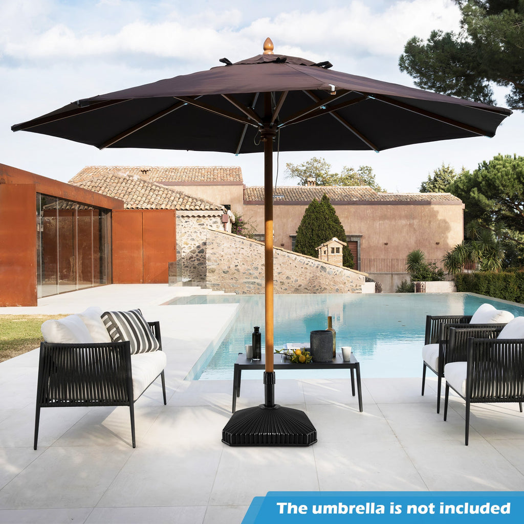 Fillable Umbrella Base with Shell Texture - 44 lb Capacity