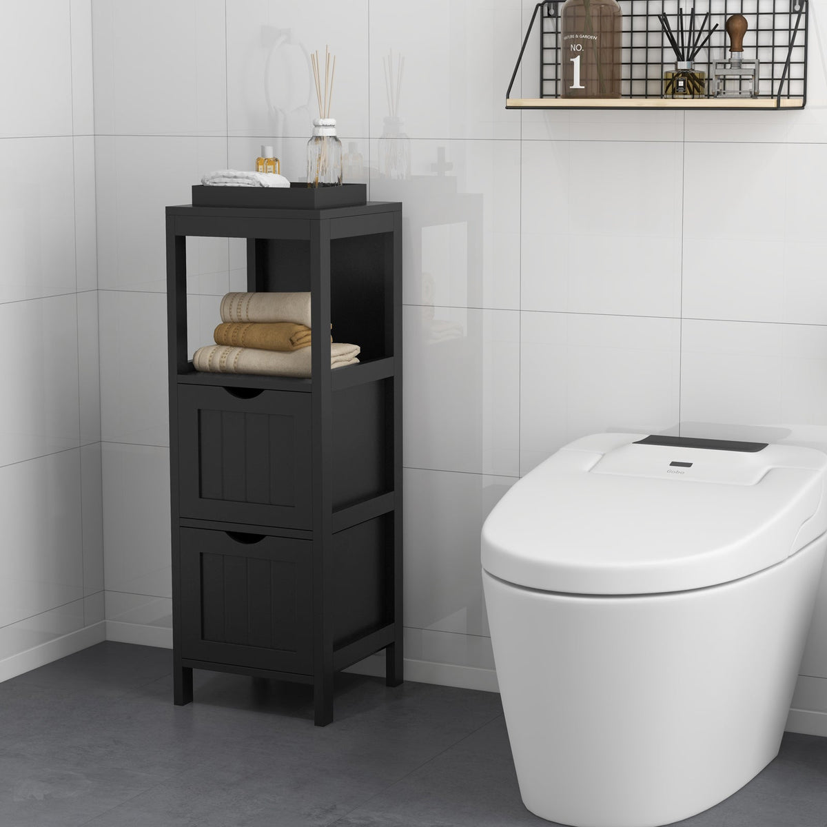 Freestanding Storage Cabinet with 2 Removable Drawers for Bathroom