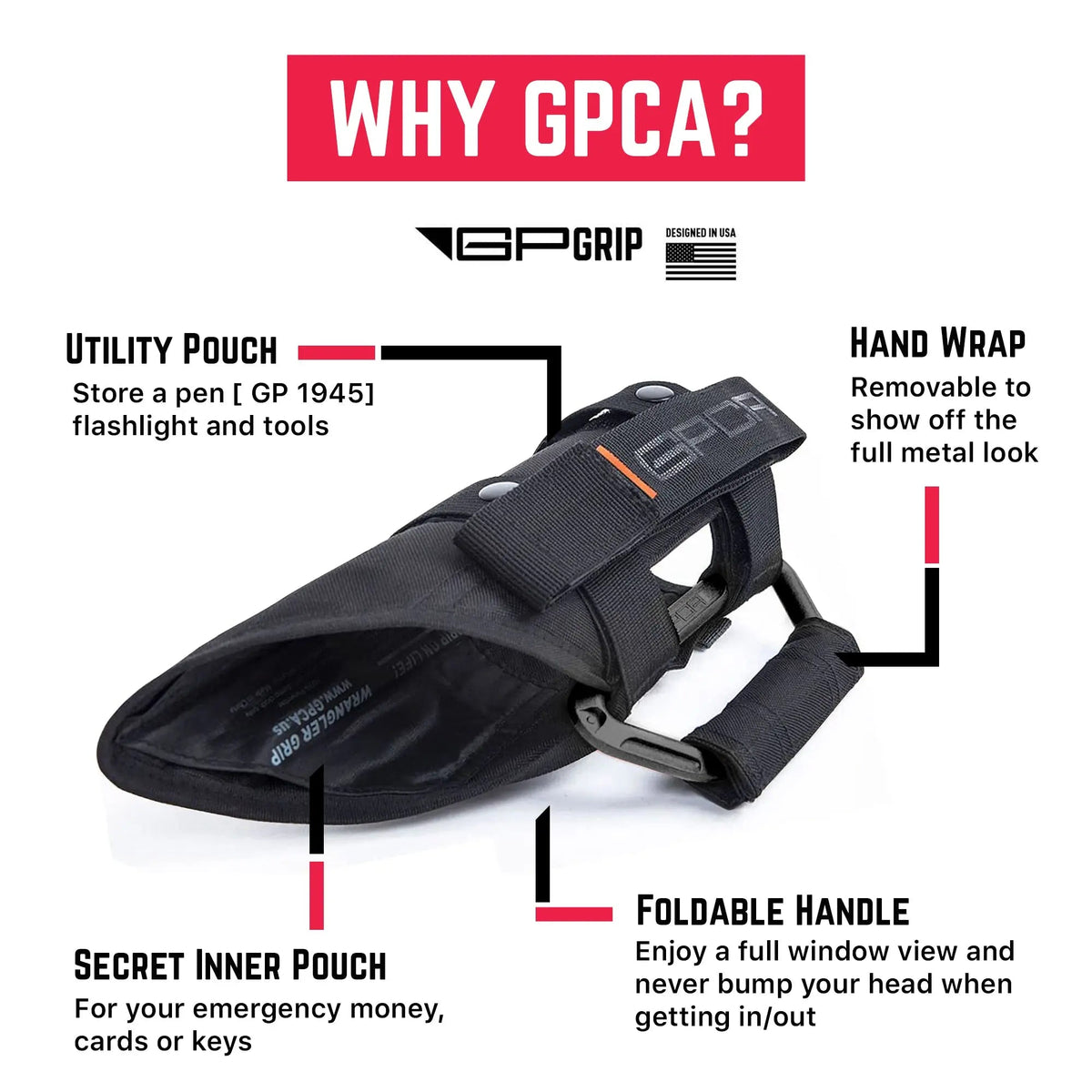 GP-Grip PRO Foldable Color Handles — Jeep Wrangler (2007–2023)