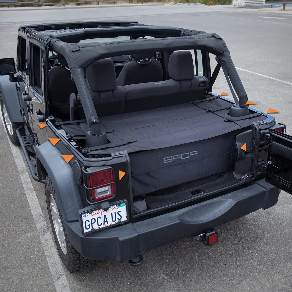 GPCA Jeep Wrangler JK 4DR Cargo Cover PRO Freedom Pack (2007-2018)