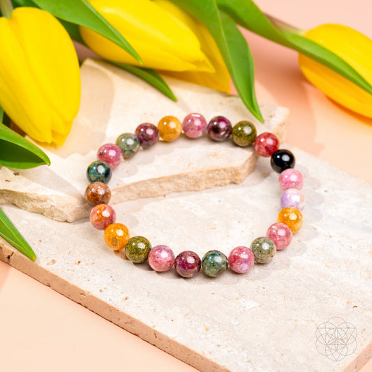 The Spiral Breaker - Rainbow Tourmaline Bracelet
