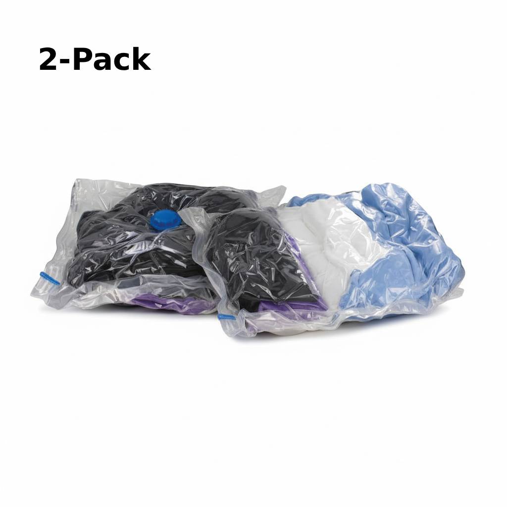 2-Pack Vacuum Seal Storage Bag for Clothing, Bedding, and Linens