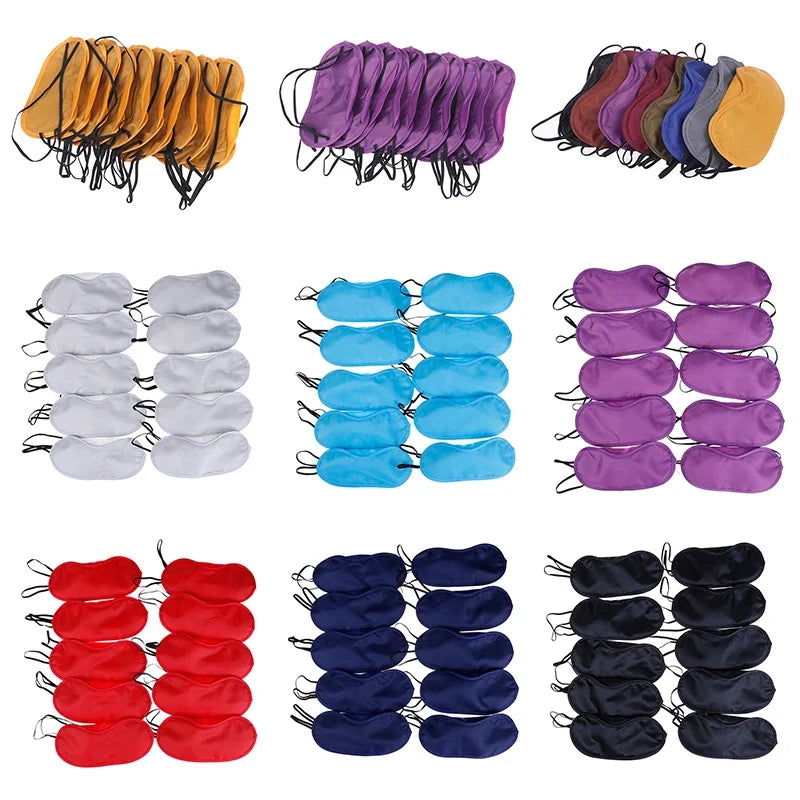 10 Pcs Comfortable Sleep Eye Mask | Light Blocking Blindfold for Travel & Night Sleep