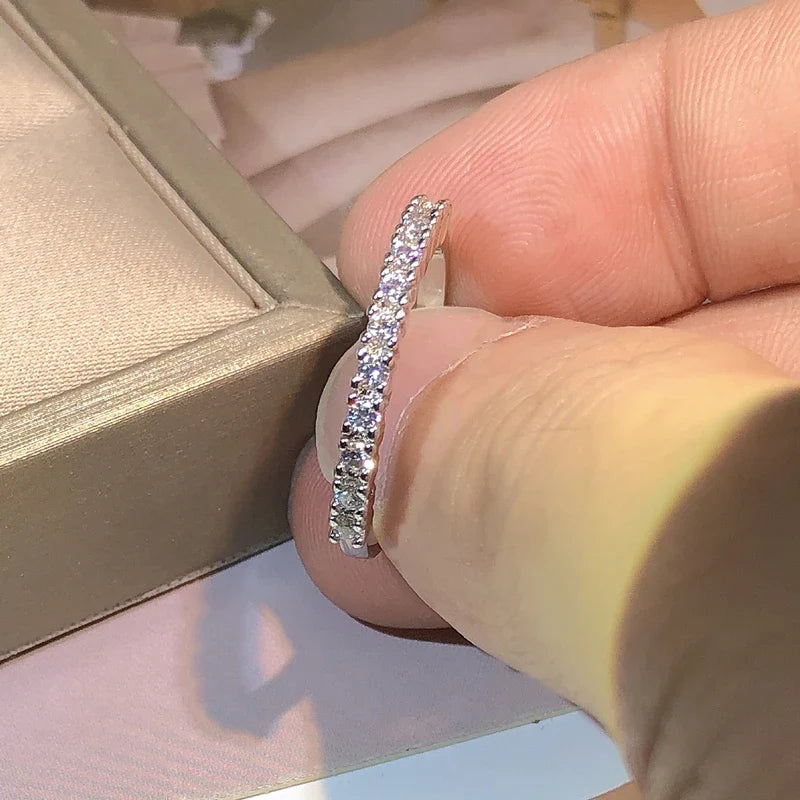 925 Silver Zircon Ring for Women | Classic Sterling Silver Promise Ring