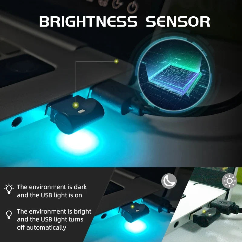 Mini USB LED Car Interior Atmosphere Light | RGB Decorative Lamp for Auto