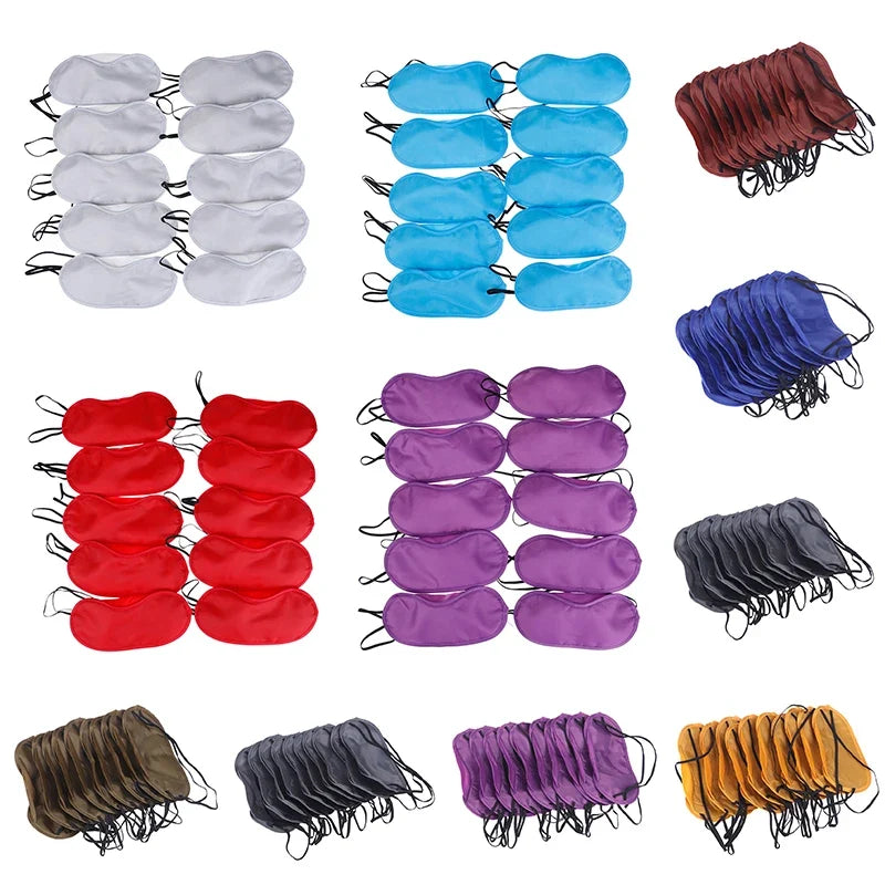 10 Pcs Comfortable Sleep Eye Mask | Light Blocking Blindfold for Travel & Night Sleep