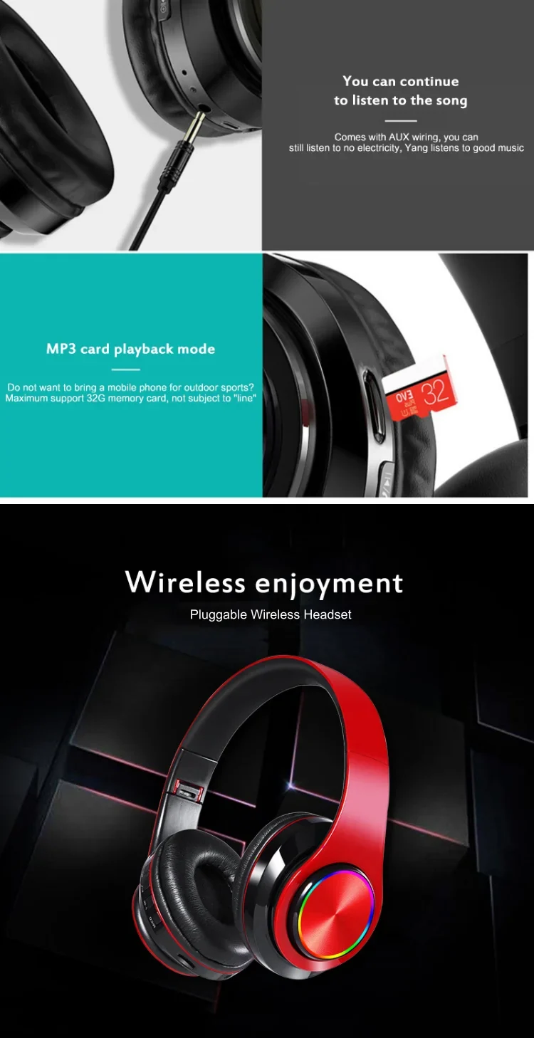 B39 Red & Black Wired Headphones with Adjustable Headband – Sleek Everyday Design (Item #MG-B39)