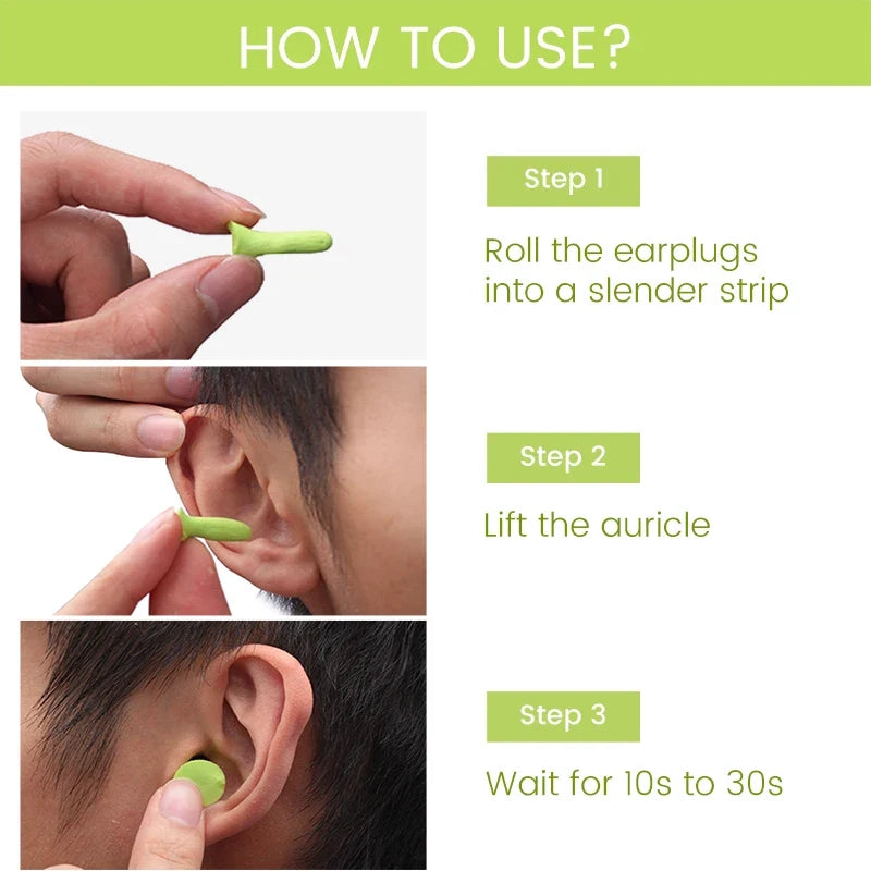 Slow Rebound Sponge Earplugs | Soft Lightweight Ear Plugs for Sleeping and Noise Reduction, Ideal for Small Ear Canals