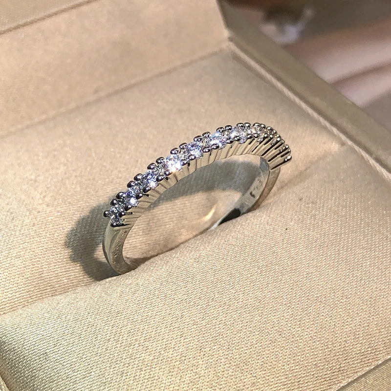 925 Silver Zircon Ring for Women | Classic Sterling Silver Promise Ring